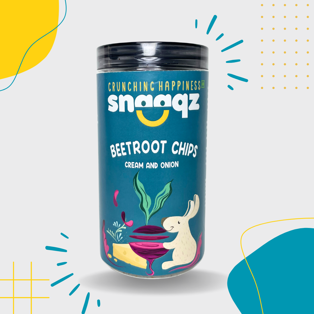 SNAAQZ Beetroot Chips Cream & Onion 150g – Healthy Roasted Veggie Snack