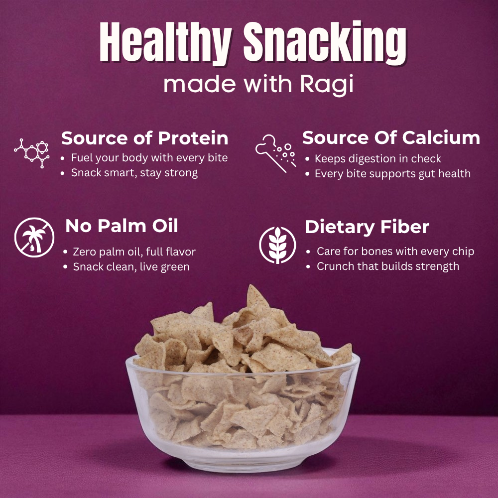 Guilt Free SNAAQZ Cream & Onion Ragi Chips 150g – Crunchy Healthy Snack