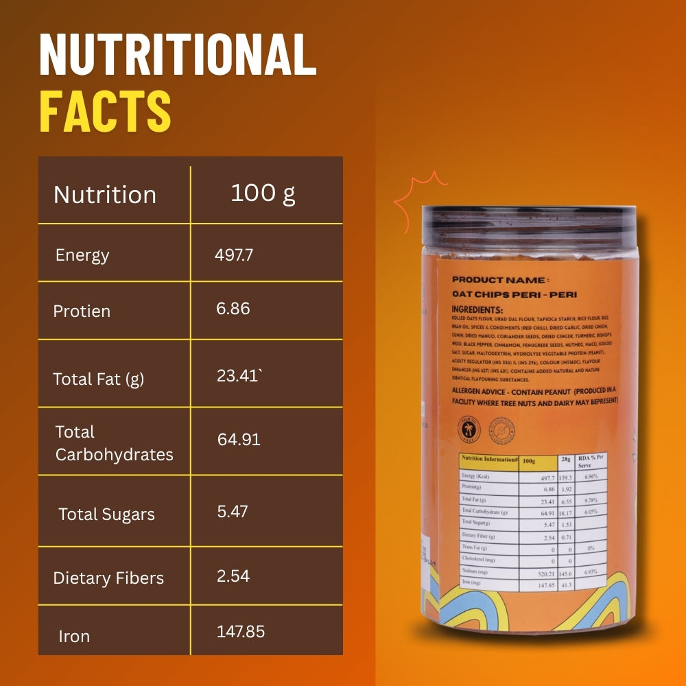 Oat Chips Peri Peri – Spicy Crunchy Healthy Oat Snack
