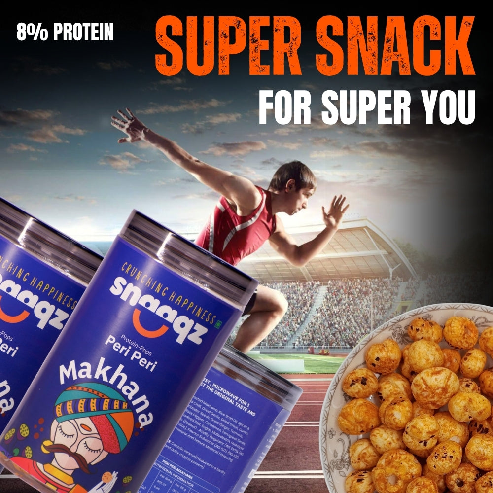 Healthy SNAAQZ Peri Peri Makhana 70g – Guilt Free Spicy Crunchy Snack Pack