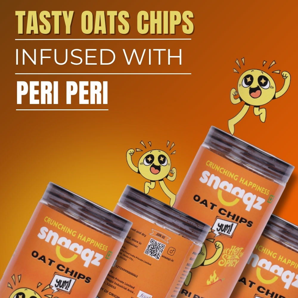 Crunchy SNAAQZ Peri Peri Oats Chips 150g – Roasted Gluten Free Snack