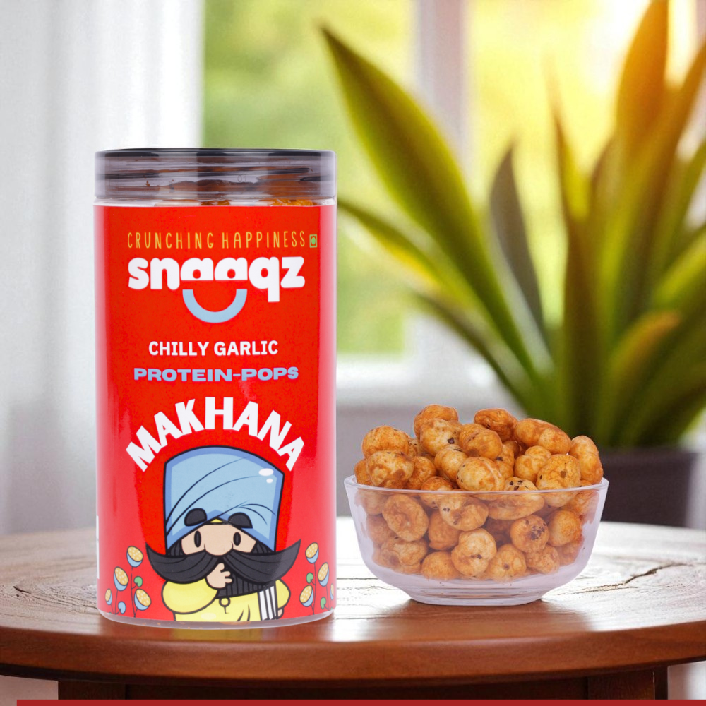 Buy SNAAQZ Roasted Chilly Garlic Makhana 70g Online – Gluten Free Crunchy Snack