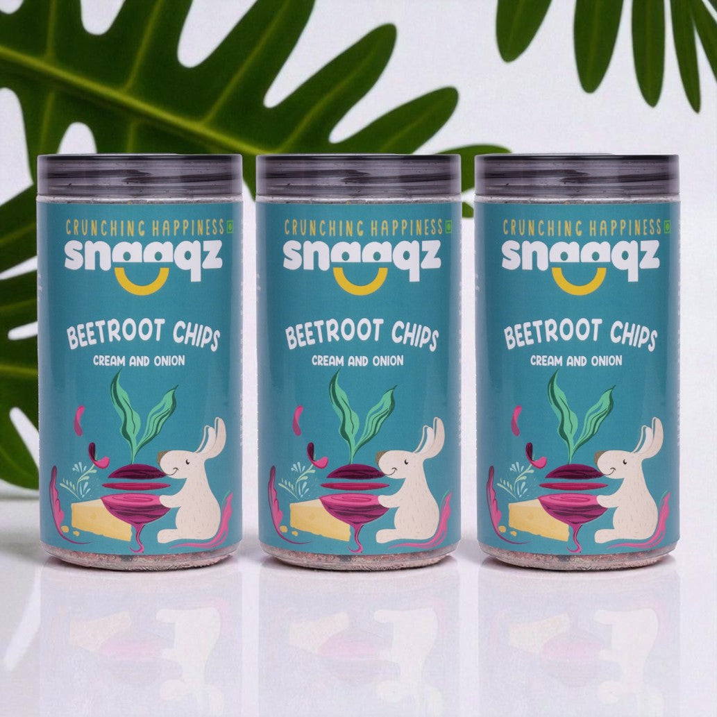 Buy SNAAQZ Beetroot Cream & Onion Chips Online – Crunchy 150g Pack