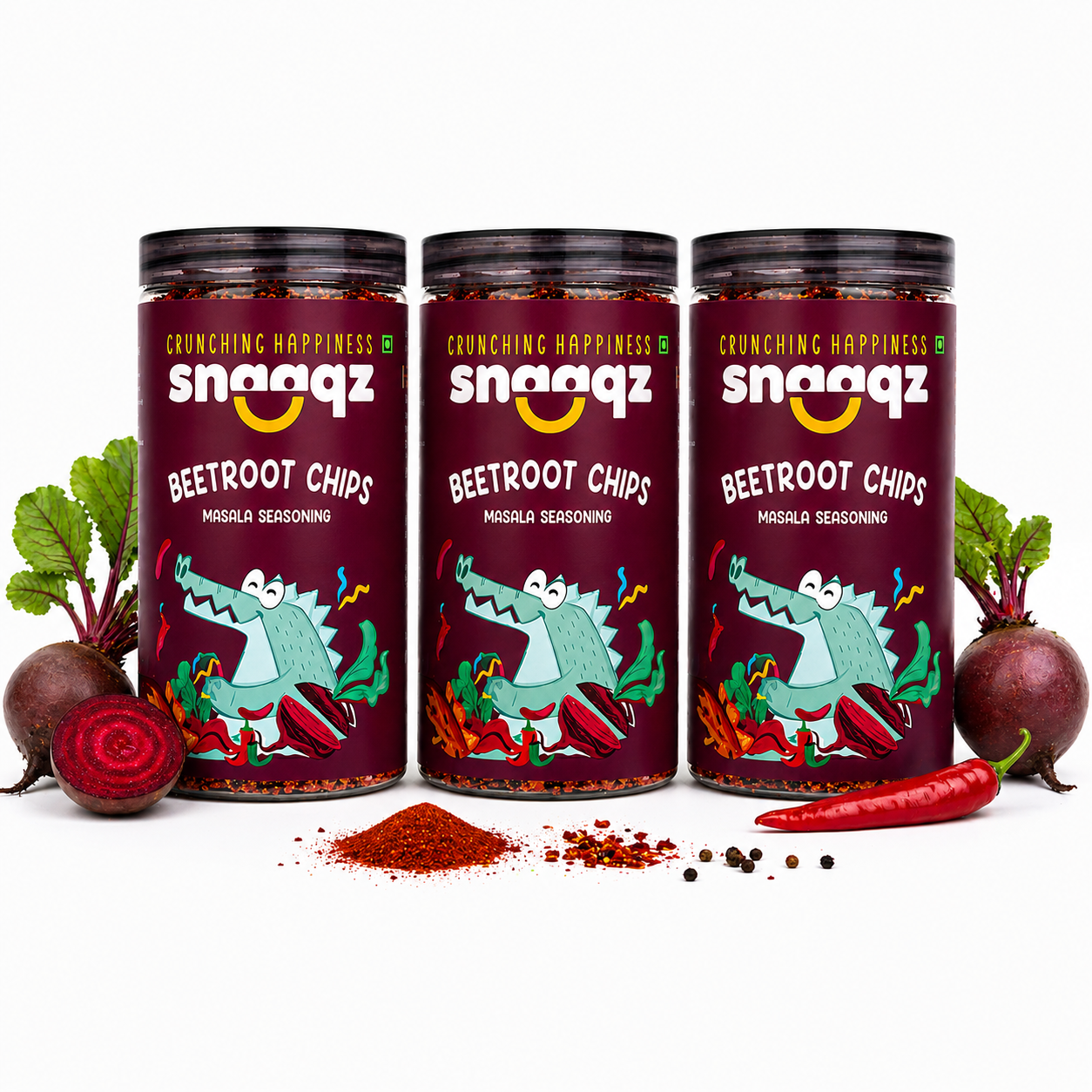 SNAAQZ Beetroot Masala Chips | 150 gms