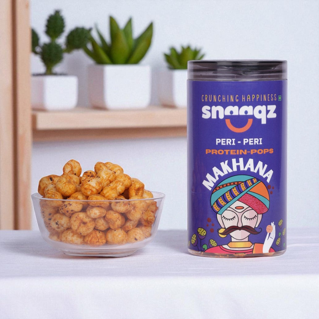 Buy SNAAQZ Roasted Peri Peri Makhana 70g Online – Gluten Free Crunchy Snack