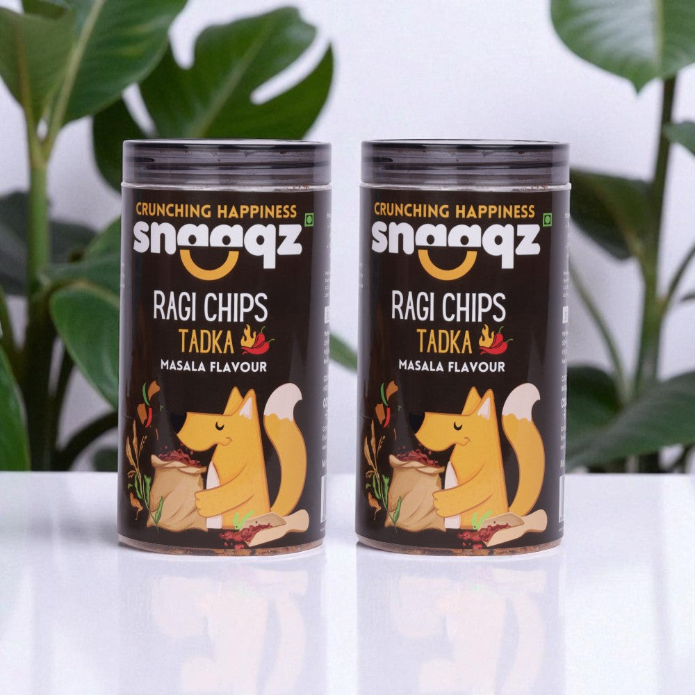 Buy SNAAQZ Roasted Ragi Chips Masala Flavor 150g Online – Gluten Free Snack