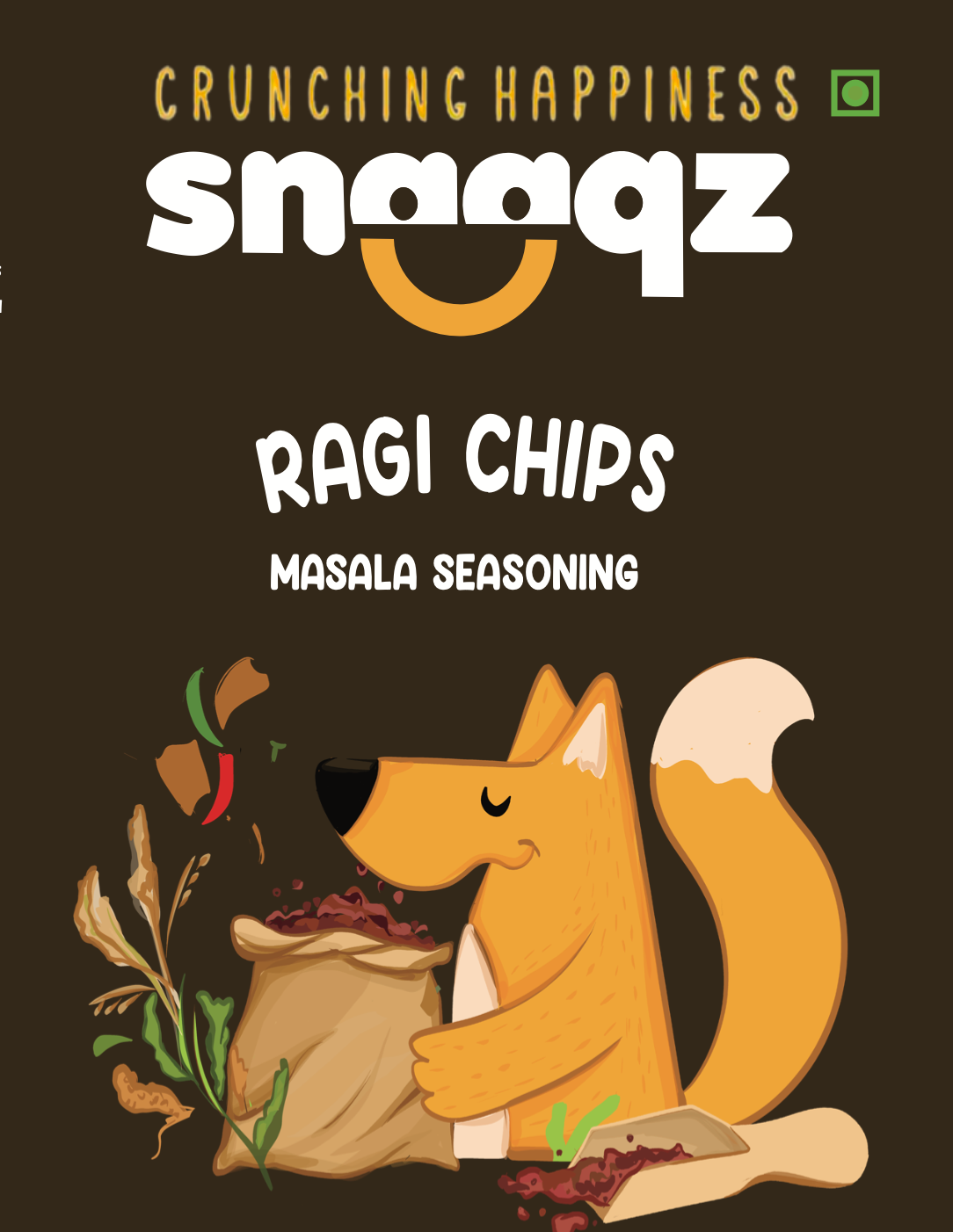 Buy SNAAQZ Roasted Ragi Chips Masala Flavor 150g Online – Gluten Free Snack
