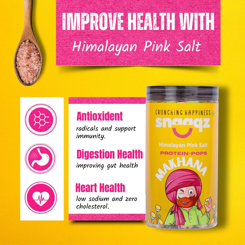 Healthy SNAAQZ Roasted Makhana with Himalayan Pink Salt 70g – Guilt Free Snack