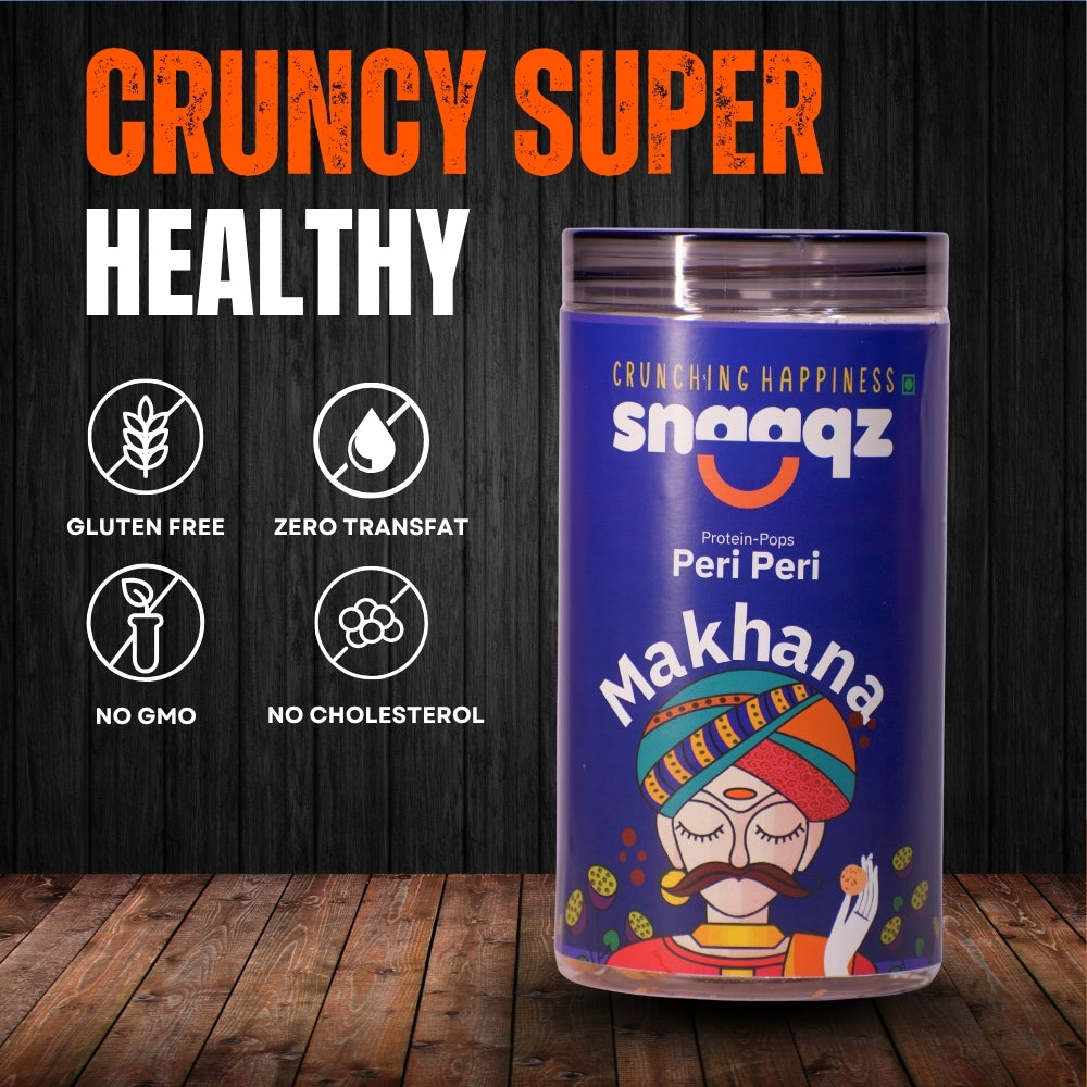 Buy SNAAQZ Roasted Peri Peri Makhana 70g Online – Gluten Free Crunchy Snack