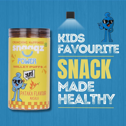 SNAAQZ Crunchy Millet Puffs 120g – Guilt Free Anytime Snacking Pack