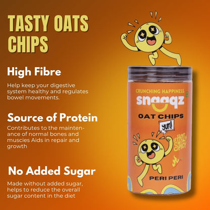 Buy SNAAQZ Oats Chips Peri Peri Flavor 150g Online – Crunchy Gluten Free Snack