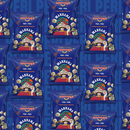 Snaaqz Roasted and Flavoured Makhana | Peri Peri Makhana | Pack of (2 x 30gm) | Namkeen Snacks & Puffed Snacks | Healthy Snack | Cholesterol Free | Gluten Free | Rich In Protein & Fibre