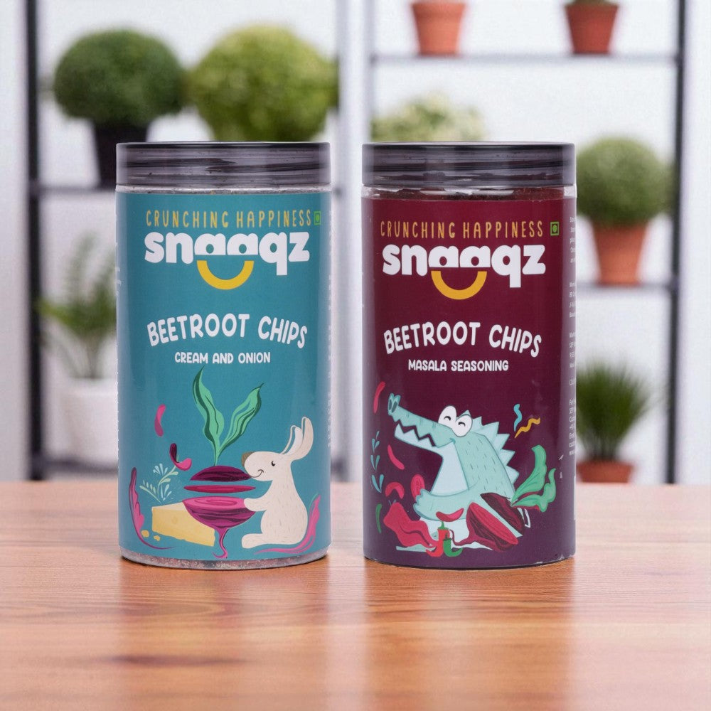 Buy SNAAQZ Beetroot Masala Chips Online – 150g Gluten Free Snack Pack