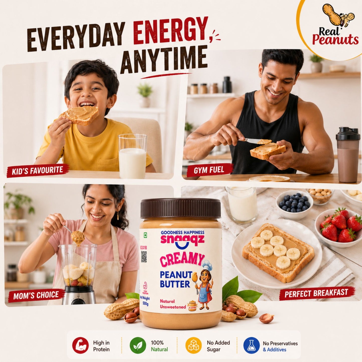 Natural Creamy Peanut Butter 500gm