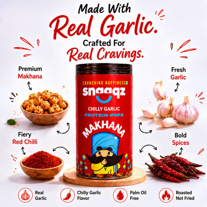 SNAAQZ Chilly Garlic Makhana | 70 gms