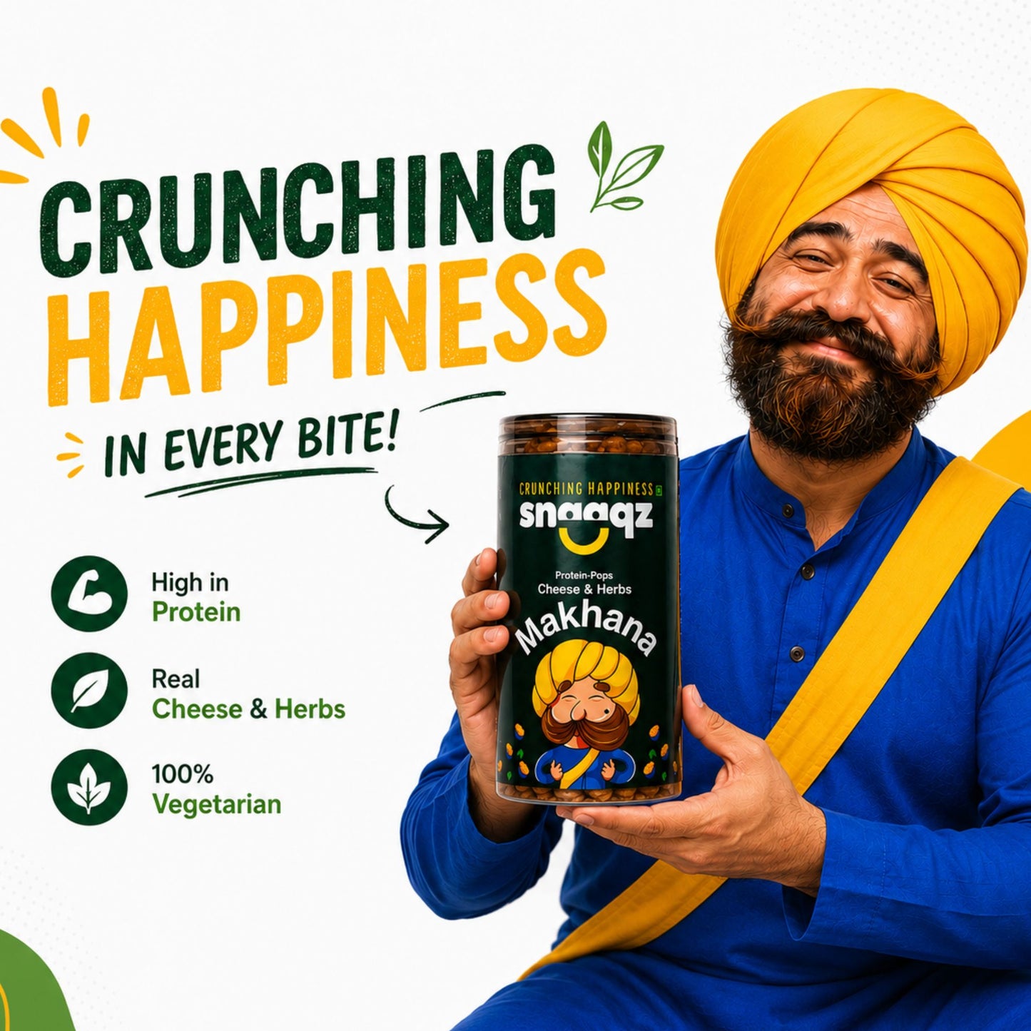 SNAAQZ Cheese & Herbs Makhana | 70 gms