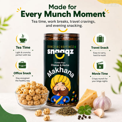 SNAAQZ Cheese & Herbs Makhana | 70 gms