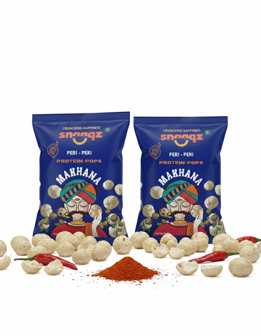 Snaaqz Roasted and Flavoured Makhana | Peri Peri Makhana | Pack of (3 x 30gm) | Namkeen Snacks & Puffed Snacks | Healthy Snack | Cholesterol Free | Gluten Free | Rich In Protein & Fibre (Copy)