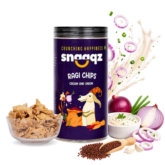SNAAQZ Ragi Cream & Onion Chips | 150 gms