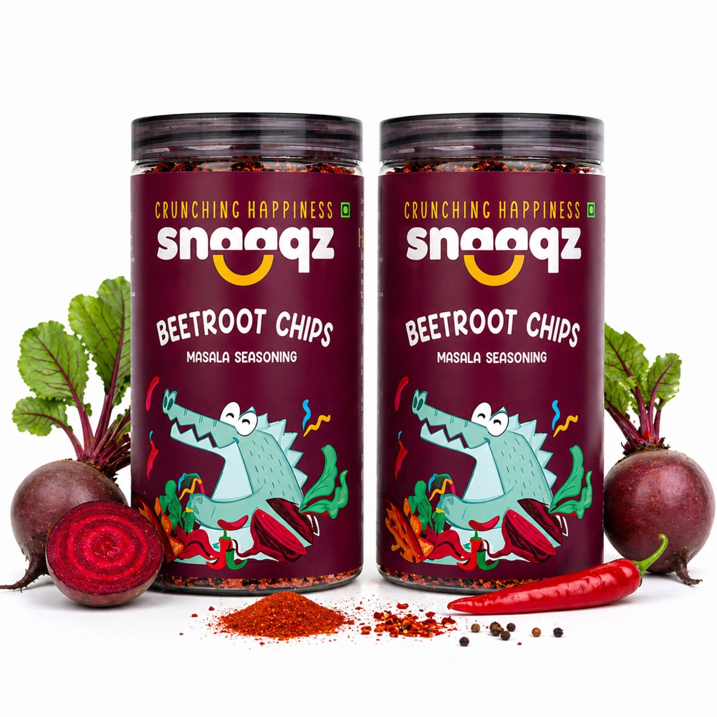 SNAAQZ Beetroot Masala Chips | 150 gms