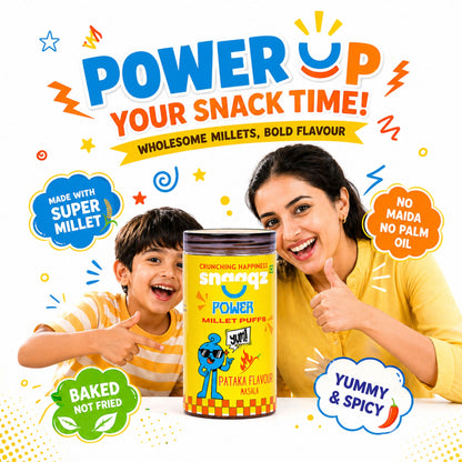 SNAAQZ Power Millet Puffs – Patakha Masala | 120 gms