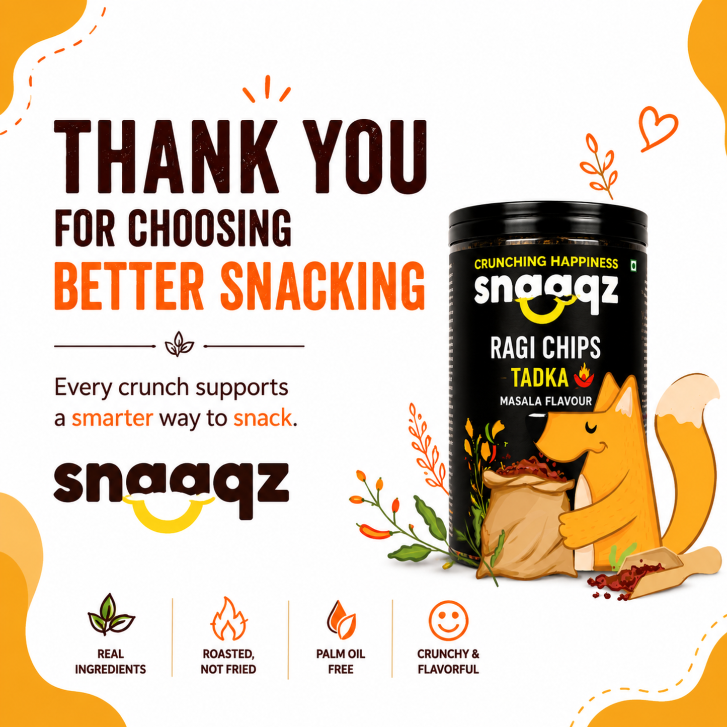 SNAAQZ Ragi Masala Chips | 150 gms