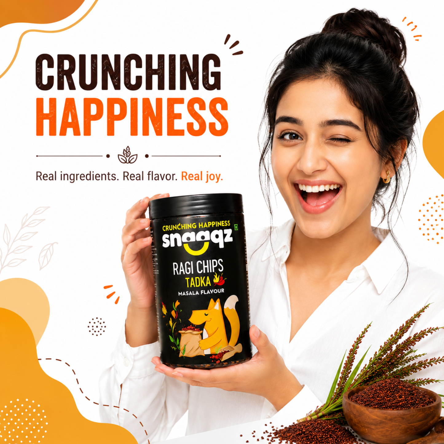 SNAAQZ Ragi Masala Chips | 150 gms