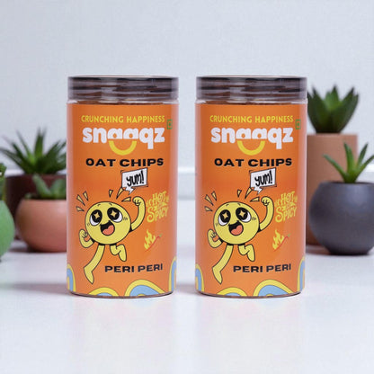 SNAAQZ Peri Peri Oats Chips 150g – Healthy Roasted Oat Based Spicy Snack