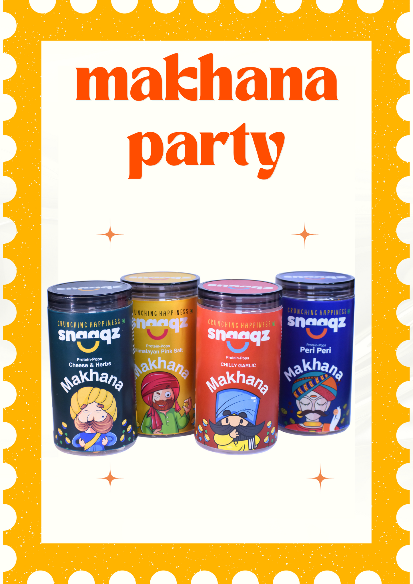 4-in-1 Makhana Combo Pack – Healthy Crunchy Flavoured Makhana